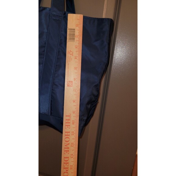 Lauren Ralph Lauren Navy Blue Nylon Tote Bag Red RLL Logo Embroidered Shopper - Picture 7 of 12